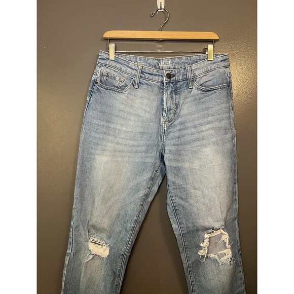 ANA A New Approach Jeans Womens 6 Light Wash Mid Rise Boyfriend Distressed - Picture 1 of 9